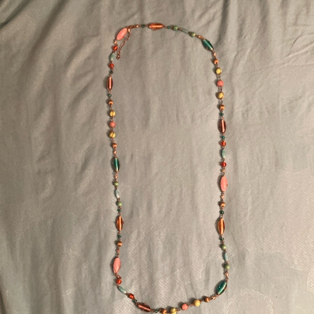 NecklaceWire & wire wrapped glass beads